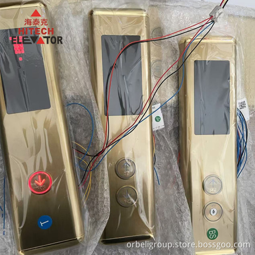 Gold Surface-Mounted Elevator Operation Panel with Binary 7 Segment Display